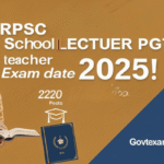 RPSC School Lecturer PGT Teacher Exam Date 2025